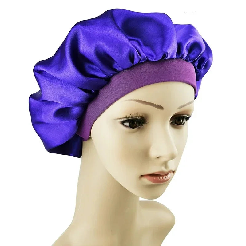 30cm diameter Satin Silk Bonnet, Night Sleep Cap for Curly Hair, Hair Protection Head Cover for Women