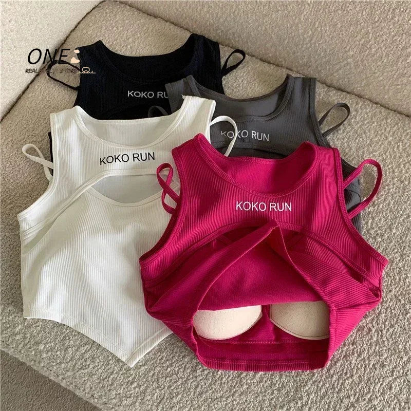 Women Knitting Irregular Tank Tops