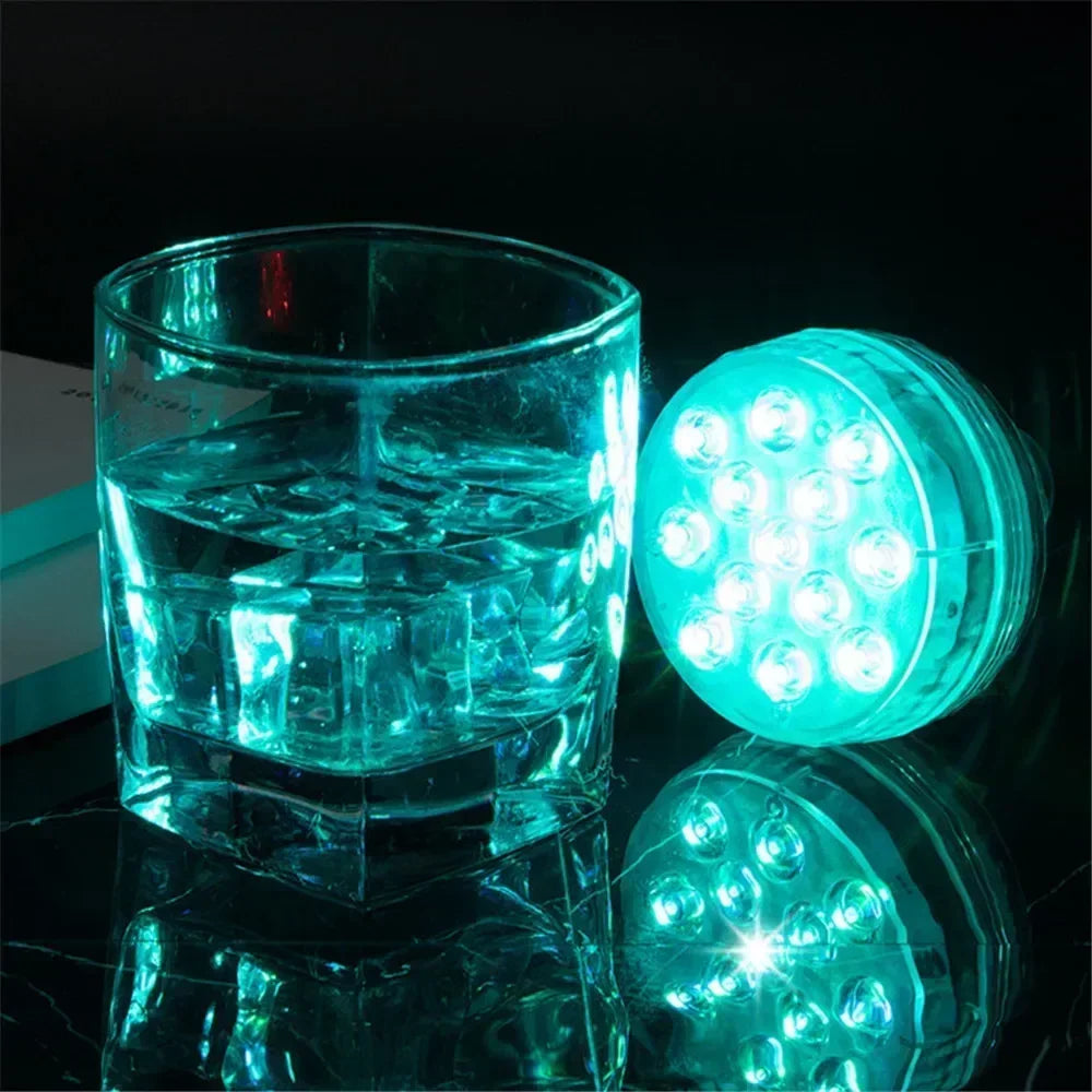 13 LEDs Submersible Light with Remote Control Underwater Night Lamp for Pool Vase Bowl Wedding Party Decoration Underwater Light