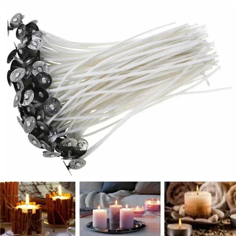 103pcs/set original smokeless candle wicks soy wax core woven cotton kerosene lamp line wood accessories candles making