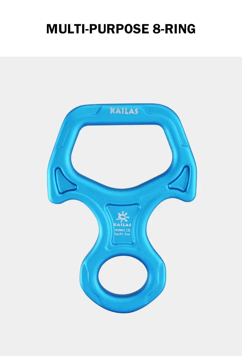 KAILAS Rock Climbing Descender 8 Descend Ring Downhill Eight Ring with Bent-ear Rappelling Gear Belay Device EquipmentK EB101