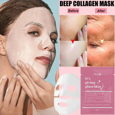 Deep Collagen Mask Facial Shrink Pores Moisturizing Overnight Mask Anti-Wrinkle Hydrating Refreshing Brightening Face Skin Care