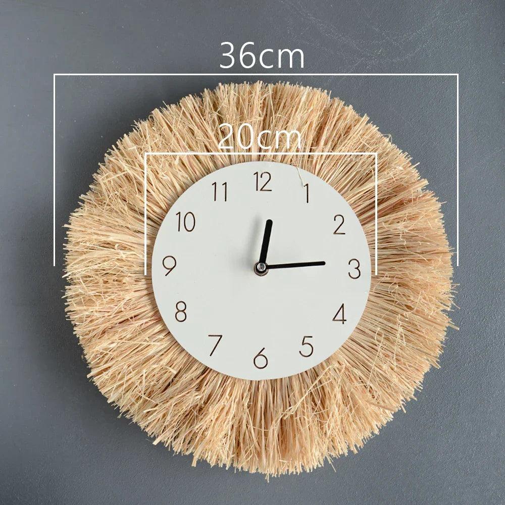 Home decor hanging mirror raffia wood beads acrylic multifunct decorative decorations bedroom wall room