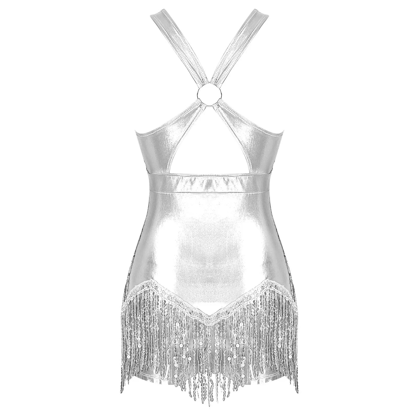 Women's Sequin Dance Dress Latin American Dance Costume Body Sleeveless Classical Samba Rumba Dresses Jazz Ballerina Dancewear