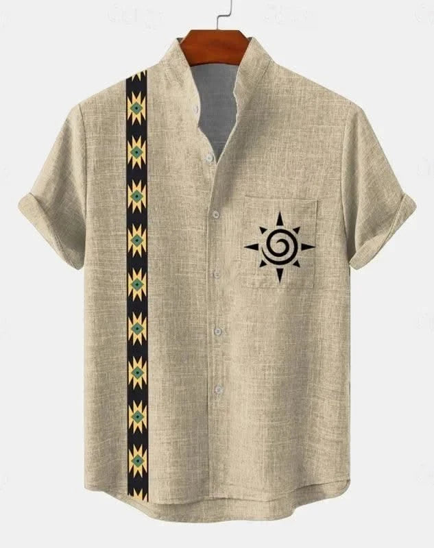 Men's New Linen Hawaiian Shirt 3D Fashion Short Sleeve Casual Urban Trend Summer Comfort Vacation