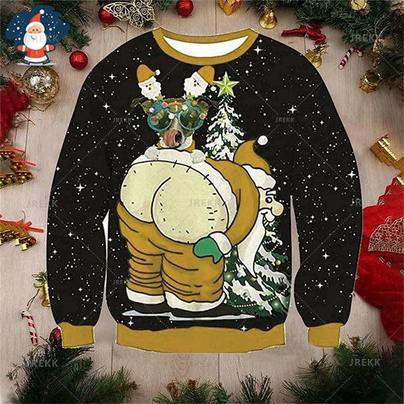 Happy Christmas Sweatshirts Mens Ugly Christmas Sweater Funny Fashion New In Sweaters Women Ugly Sweaters Christmas Jumpers Men