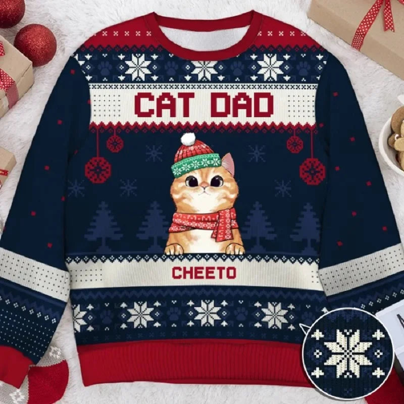 Ugly Christmas Sweaters Autumn And Winter 3D Funny Printed Holiday Party Xmas Sweatshirt for Party Birthday Xmas Sweatshirt 2024