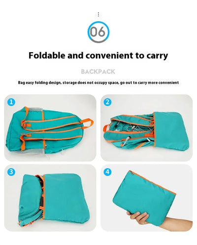 Outdoor Backpack Oxford Buden Mountain Riding Backpack Ultra Light Multifunctional Casual Foldable Backpack Large Capacity