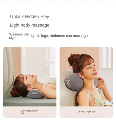 Multi Functional Smart Cervical Stretching Hot Compress Pillow for Neck Protection Kneading & Massage Pillow for Neck & Waist