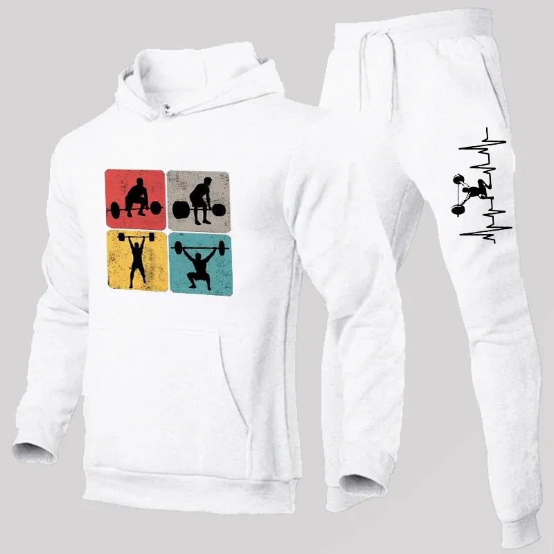 Men's Sportswear Sportswear Jogging Suit Hooded Sportswear Suit Clothing Hoodie + Fitness Pants Sportswear