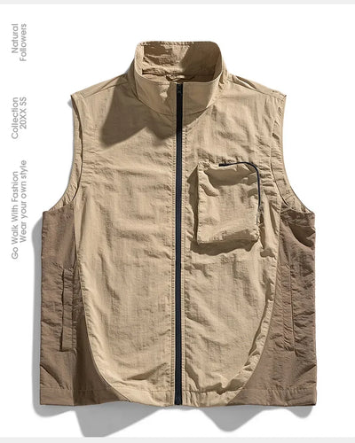 Men's vest for spring and summer new outerwear for camping hiking outdoor charging fashionable trend simple and high-end vest