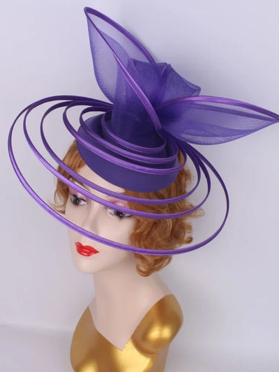 Big Fascinator Hat Royal Ascot Pillbox Caps Wedding Mesh Headpiece Women Party Banquet Chapeau Cap Headband Ladies Millinery