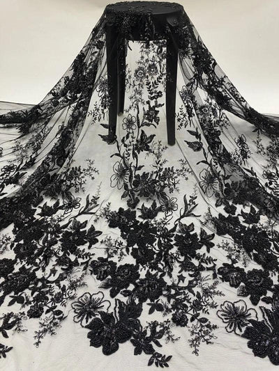 Women's Luxury Textile Sewing Lace Embroidered Tulle Beading