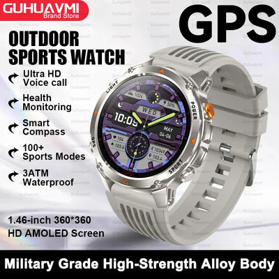 2025New Smart Watch For Men 1.46'' 360*360 HD AMOLED Color Display Voice Call Compass LED Sports Fitness Waterproof Watch Ladies