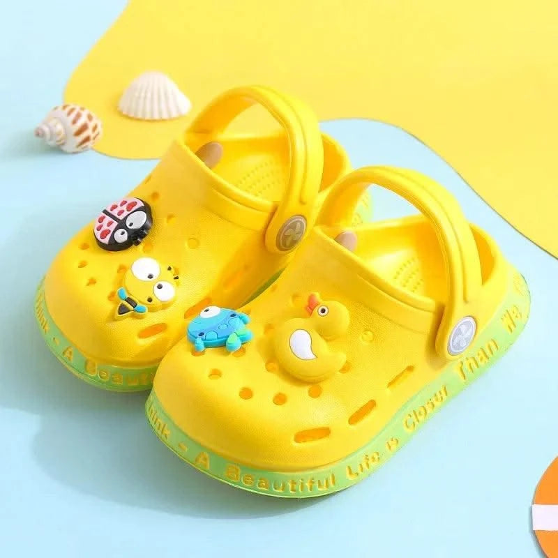 kids Mules Clogs summer baby boys girls Cartoon sandals flat heels solid cartoon slippers children's garden shoes