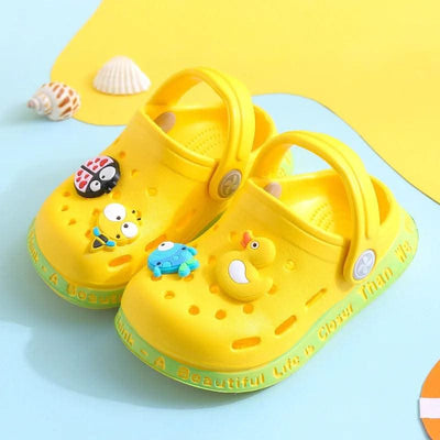 kids Mules Clogs summer baby boys girls Cartoon sandals flat heels solid cartoon slippers children's garden shoes