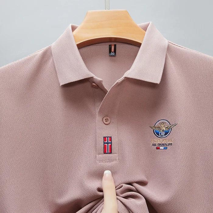 Short Sleeved Polo Shirt for Men in Summer 2025, New Business Casual Wrinkle Resistant Half Sleeved Lapel T-shirt, Loose and Iro