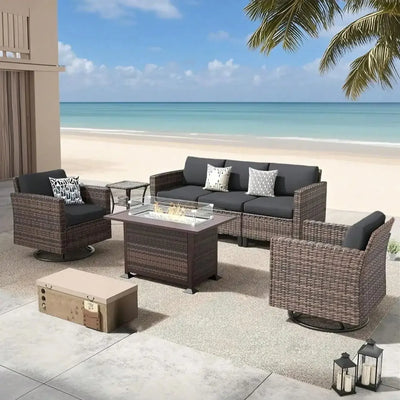 Outdoor Tropical Print Sofa Cushion Covers - Non-Slip Furniture Protectors, Replacement for Individual Seat Cushions