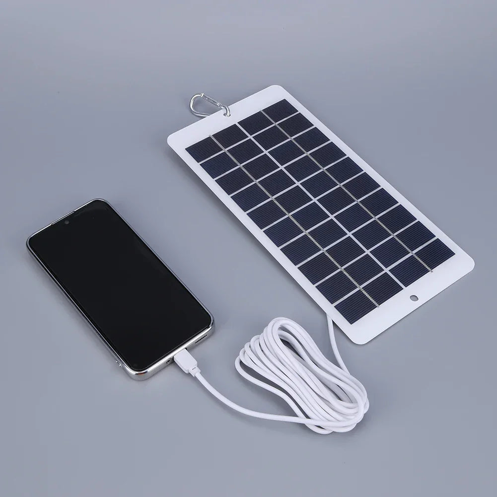 20W 5V Portable Solar Battery Charger Type-C Solar Panel Mobile Power Supply Lightweight Courtyard Lighting With 3-meter Cable