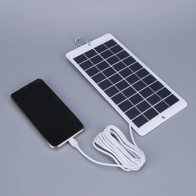 20W 5V Portable Solar Battery Charger Type-C Solar Panel Mobile Power Supply Lightweight Courtyard Lighting With 3-meter Cable
