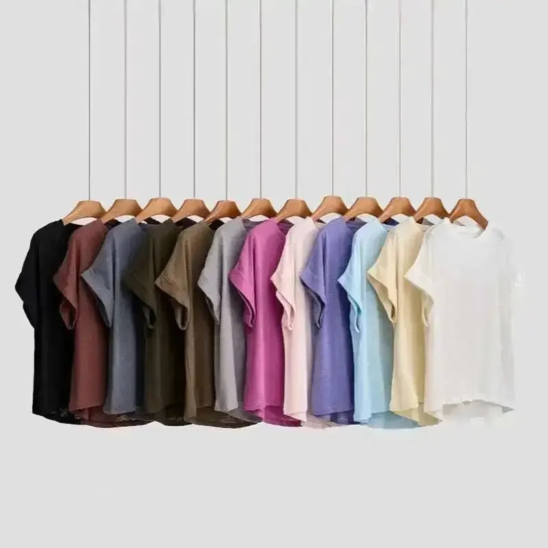 Women's Linen Round Neck Transparent Tops