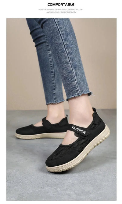 Women's Plus Size Wide Width Sandals Soft Sole Comfortable Mom Shoes Breathable Fabric Spring No Slip Chubby Feet Casual Walking