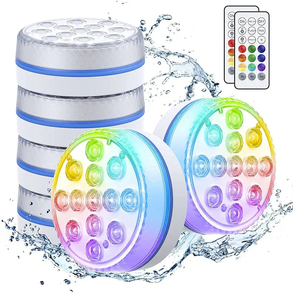 13LEDs Pool Light Underwater Swimming Pool Lighting Updated Submersible Light IP68 Outdoor Spotlight for Aquarium Fish Tank Pond