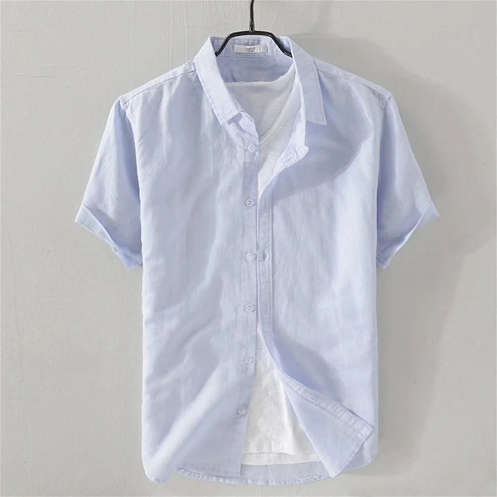 Breathable cotton and linen Casual shirt for young man