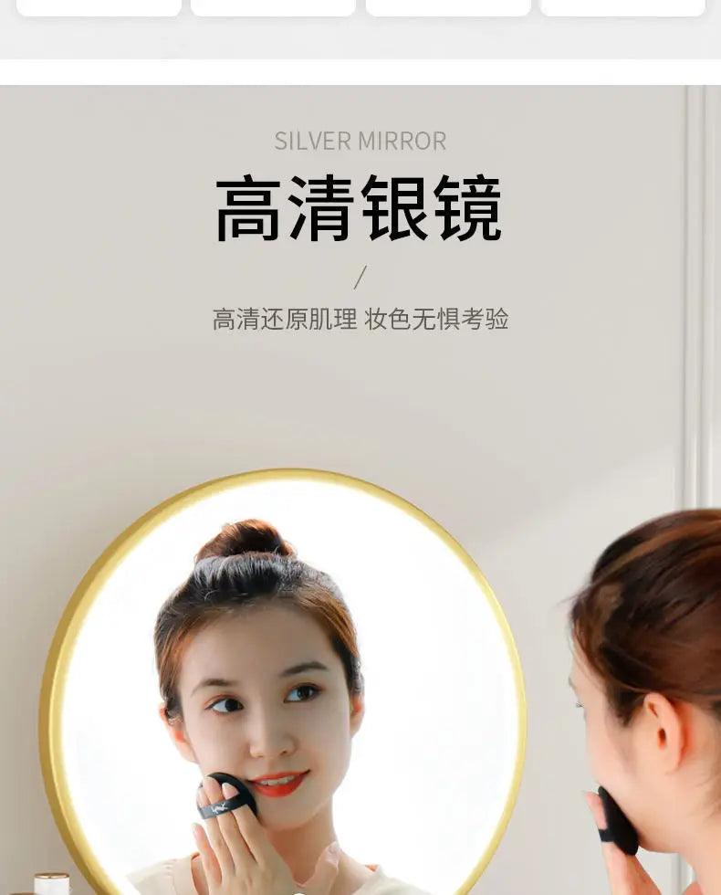 Led makeup home decor decorative mirrors photography aesthetic gold toilet round plastic espejo cosmético mhhzj