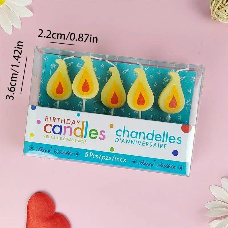Yellow flame cake candle retro cartoon birthday internet celebrity christmas decoration