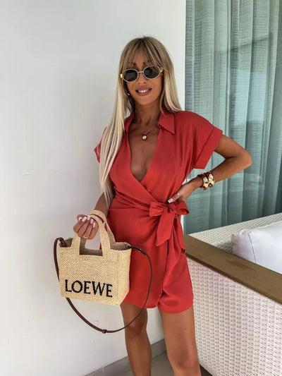 Jumpsuit Women Overalls Letter Print V Neck Cotton Linen Bodysuits Loose Trousers Summer Romper Sexy Streetwear Elegant Bodysuit