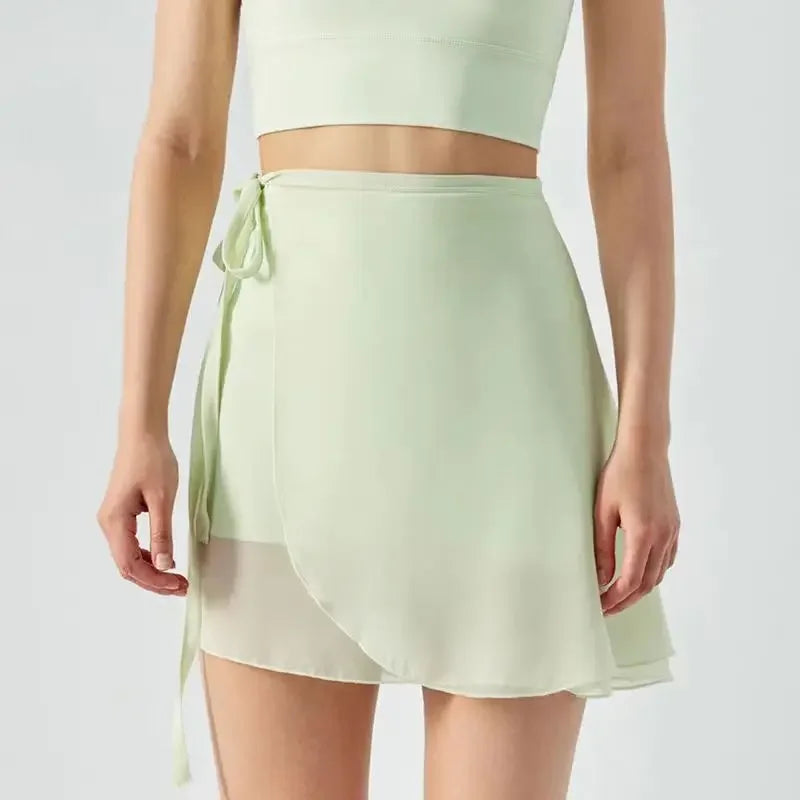 Ballet Skirt Women Adult Chiffon Lace Up Wrap Skirt Ballet Skate Skirt Ballerina юбка Gymnastics Yoga Swimwear Cover Up Wear