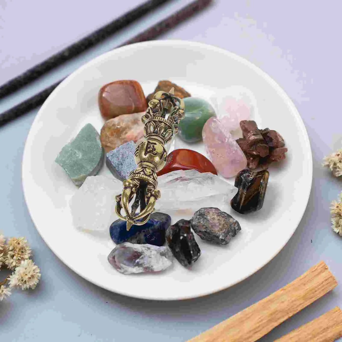 Vajra Pestle Home Decor Buddhism Deck Statue Small Mini Brass Adornments Craft Office