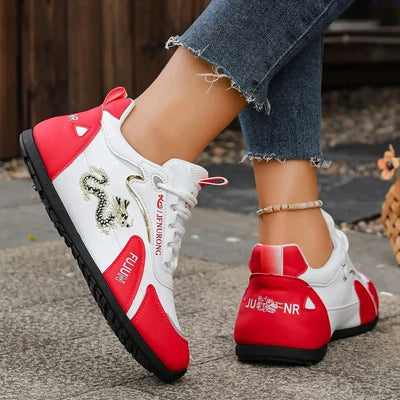 Women Designer Sneakers 2025 Summer Leather Waterproof Casual Sports Shoes Women Lightweight Breathable Anti-Slip Platform Shoes