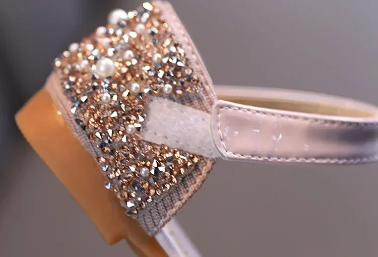 Sandals Toddler Girl Childrens Shoes Pearl Rhinestones Shining Kids Shoes Baby Girls Shoes Girls Thong Sandals