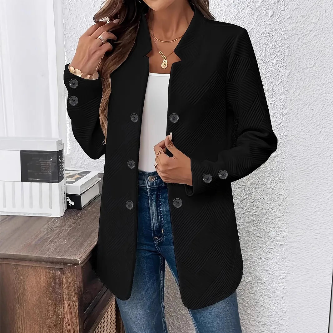 2025 Autumn and Winter Women's Blazers Casual Suit Fashion Black Jacket Three-plate Double Button Top Office Coat for Female