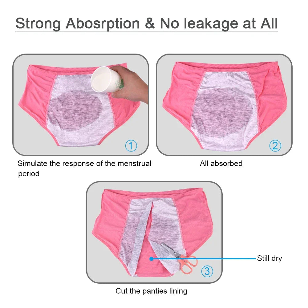 5pcs/Set Leak Proof Menstrual Panties Women Period Underwear Sexy Pants Physiological Underwear Plus Size Waterproof Briefs