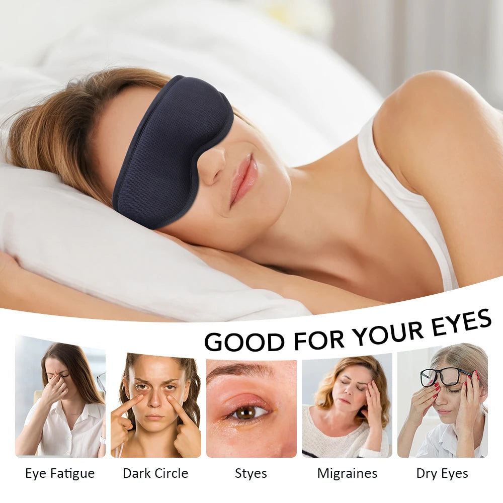Hot Compress Steam Eye Mask 3D Electric Heated Eye Massager for Relieve Eyes Dry Strain Dark Circles Sleeping Mask Eyeshades
