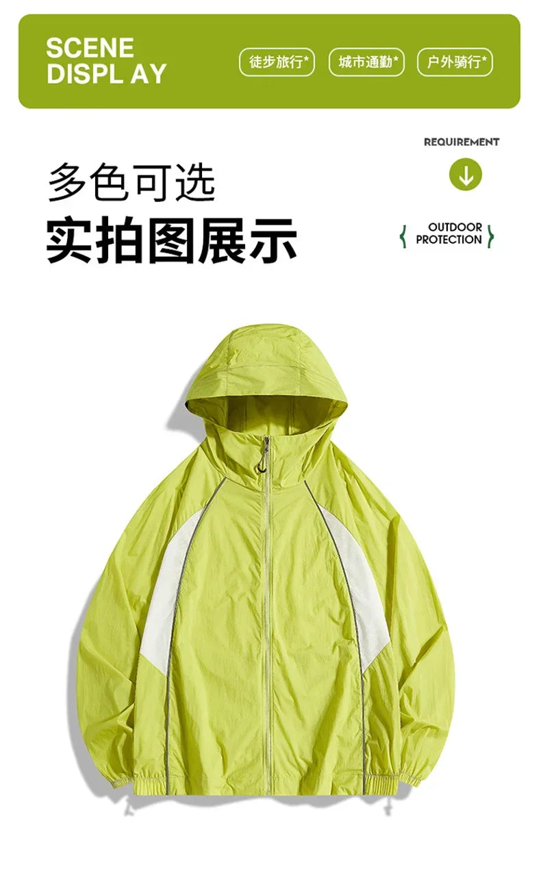 Summer Sun Jackets Men's Outdoor Cycling Clothing Quick Dry UV Skin Coat Women Sports Sun Protection Hiking Camping Windbreaker