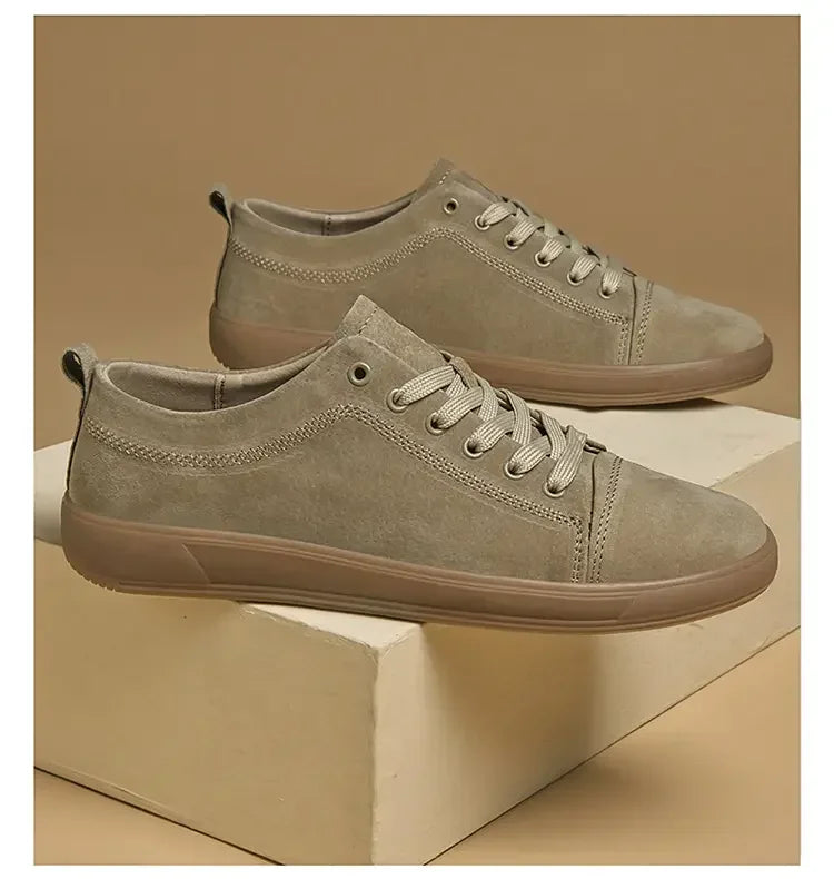 Summer New Fashion Casual Leather Shoes Lace-up Comfortable Men's Oxford Shoes Outdoor Soft Dress Shoes Non-slip Sports Shoes