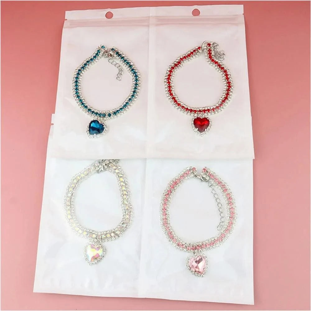Rhinestone Pet Collars Sparkling 3 Rows Crystal Diamond Cat Small Dog Wedding Collar Puppy Girl Bling Necklace Pendant Jewelry