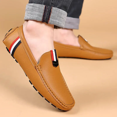 MAEDEF Men's Loafers High Quality Anti-slip Casual Shoes Men's Leather Loafer Outdoor Breathable Lightweight Soft Driving Shoes