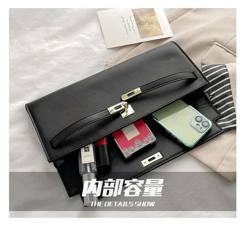 Elegant classic leather handbag for ladies - with inner compartments high quality by famous designer brand