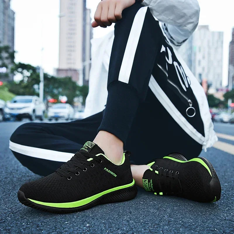 Athletic Shoes for Men Shoes Sneakers Black Casual Comfortable Knit Sneakers Breathable Athletic Running Walking Gym Shoes Men