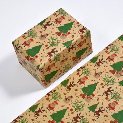Christmas Gift Wrapping Paper Flower Bouquet Packing Kraft Paper DIY Crafts Paper Christmas New Year Party Packaging Decoration