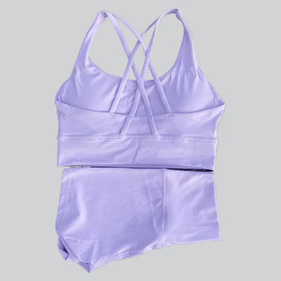 2025 Summer Women's Yoga 2-Piece Set Beauty Back Sling Bra & High Waist Butter Touch Stretch Shorts Fitness Cycling Sports Set