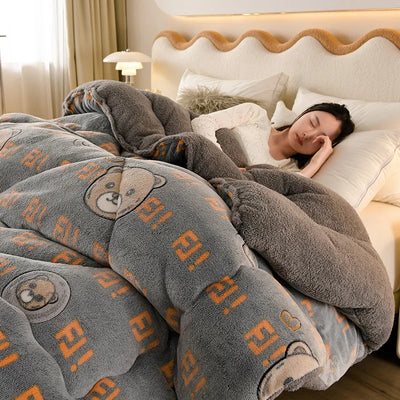 Super Warm Winter Blanket for Bed Spring Autumn Lamb Cashmere Weighted Thick Blankets Soft Comfortable Warmth Quilt Comforter