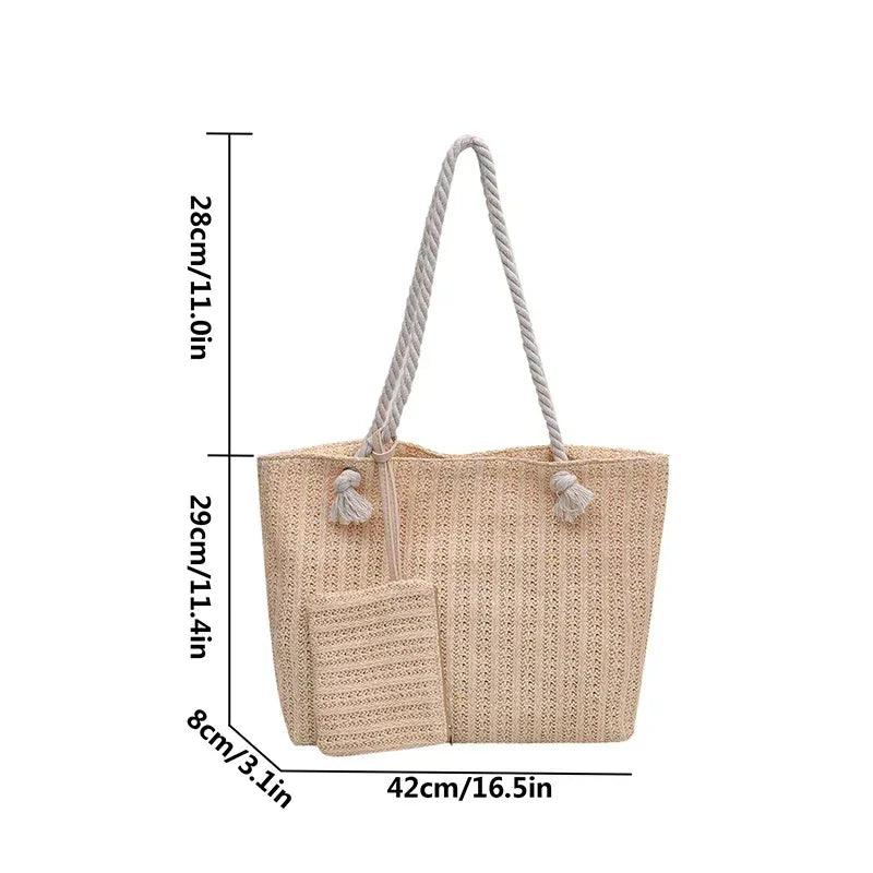 Designer women handbags fashion large capacity straw tote bag summer beach casual bali big purse