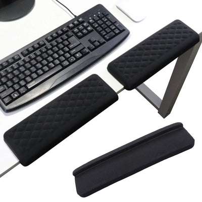 2Pcs L-Shaped Keyboard Mouse Pad Memory Foam Elbow Pillow Ergonomic Desk Edge Cushion Keyboard Wrist Rest Pad for Gaming Office