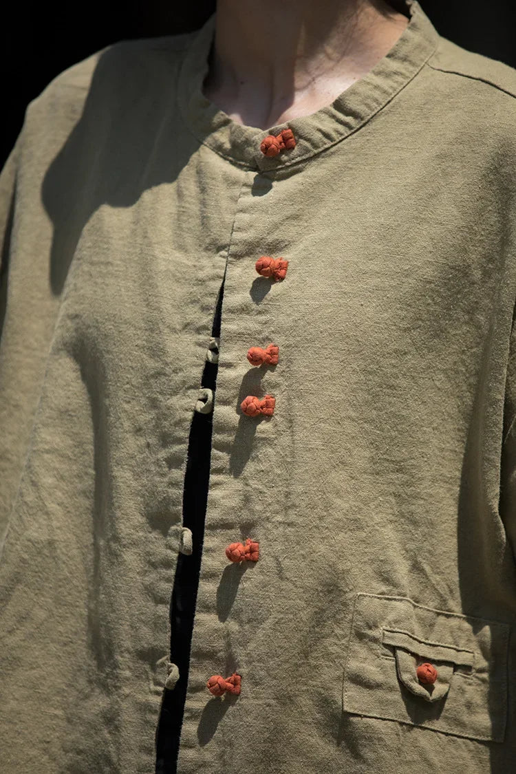 Women's Literary Vintage Ramie Linen Tops